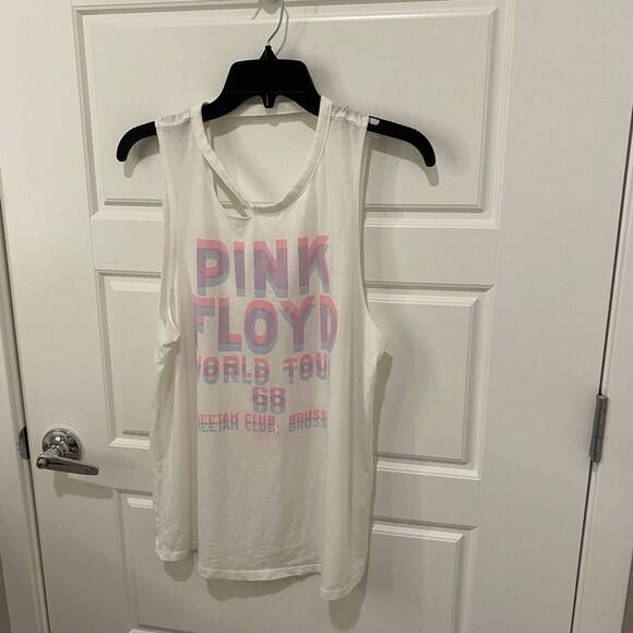 Lucky Brand Pink Floyd Sleeveless Distressed Strap Back Tank. Lucky White. Small - Picture 9 of 13